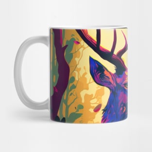 Stag Deer Animal Portrait Painting Wildlife Outdoors Adventure Mug